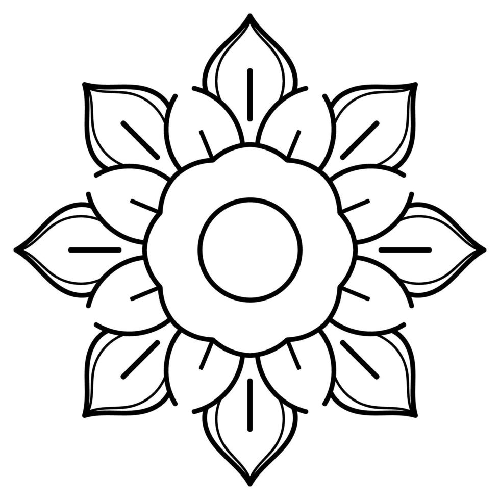 zwart-wit mandala bloemmotief, vintage decoratieve elementen, mandala achtergrond vector