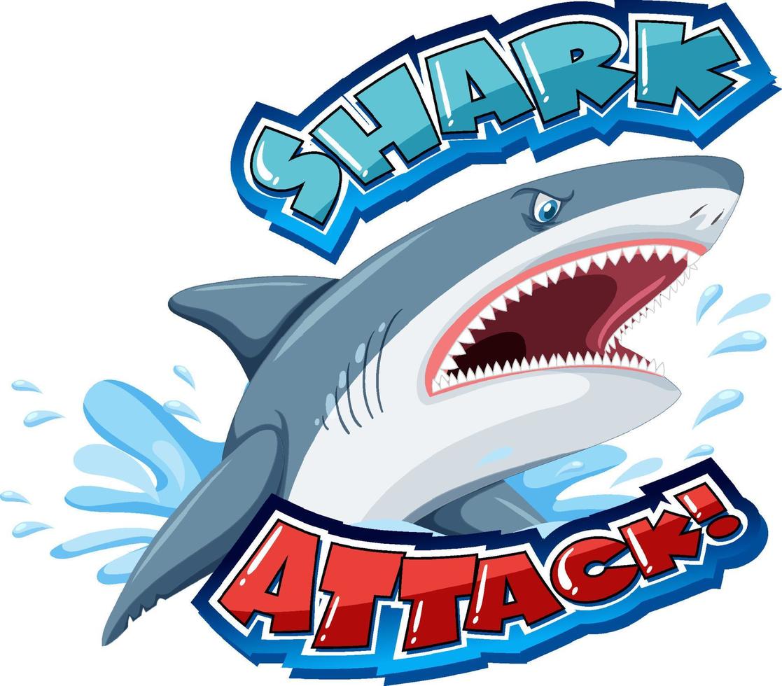 lettertypeontwerp voor woorden Shark Attack vector