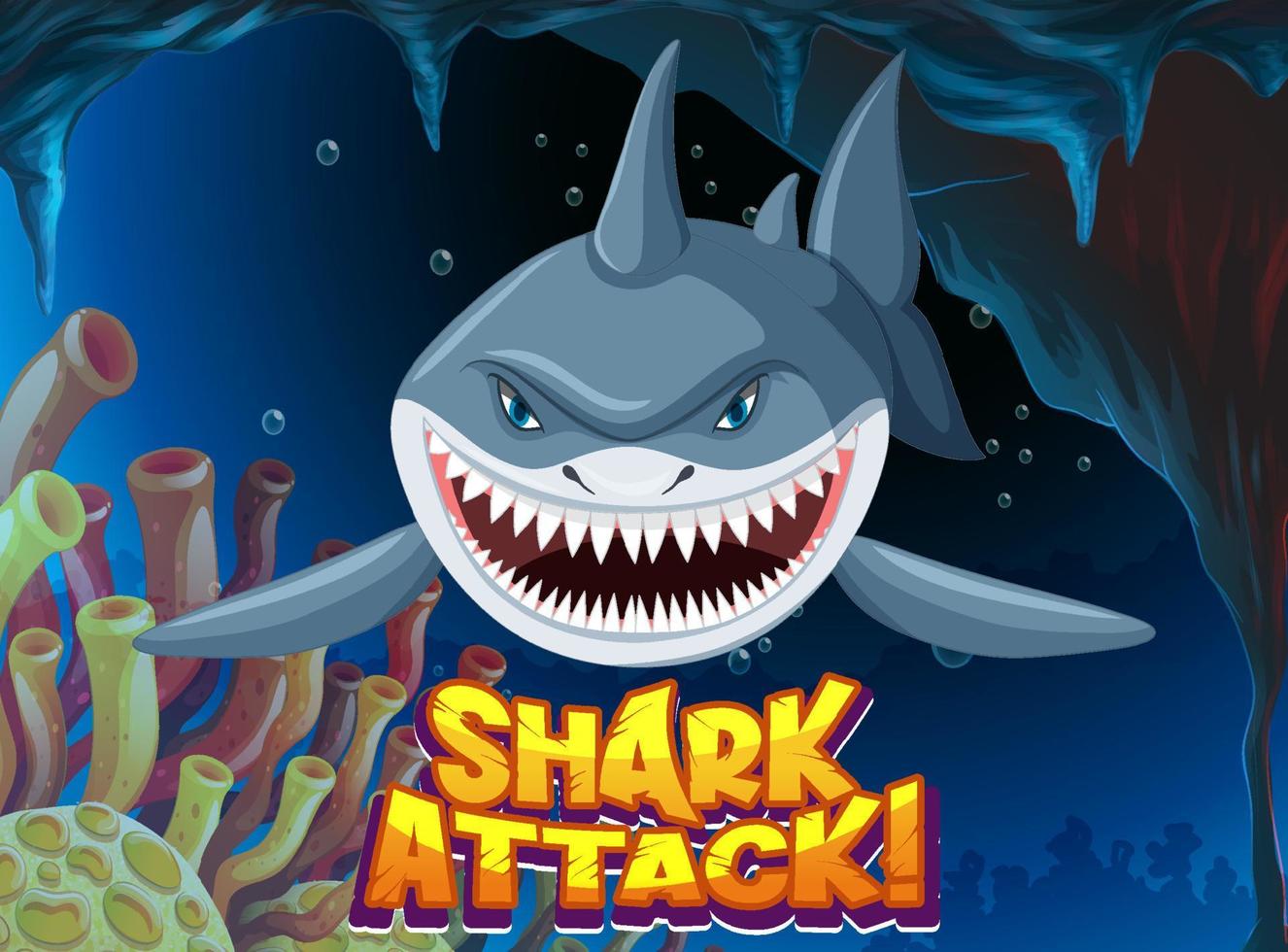 lettertypeontwerp voor woorden Shark Attack vector