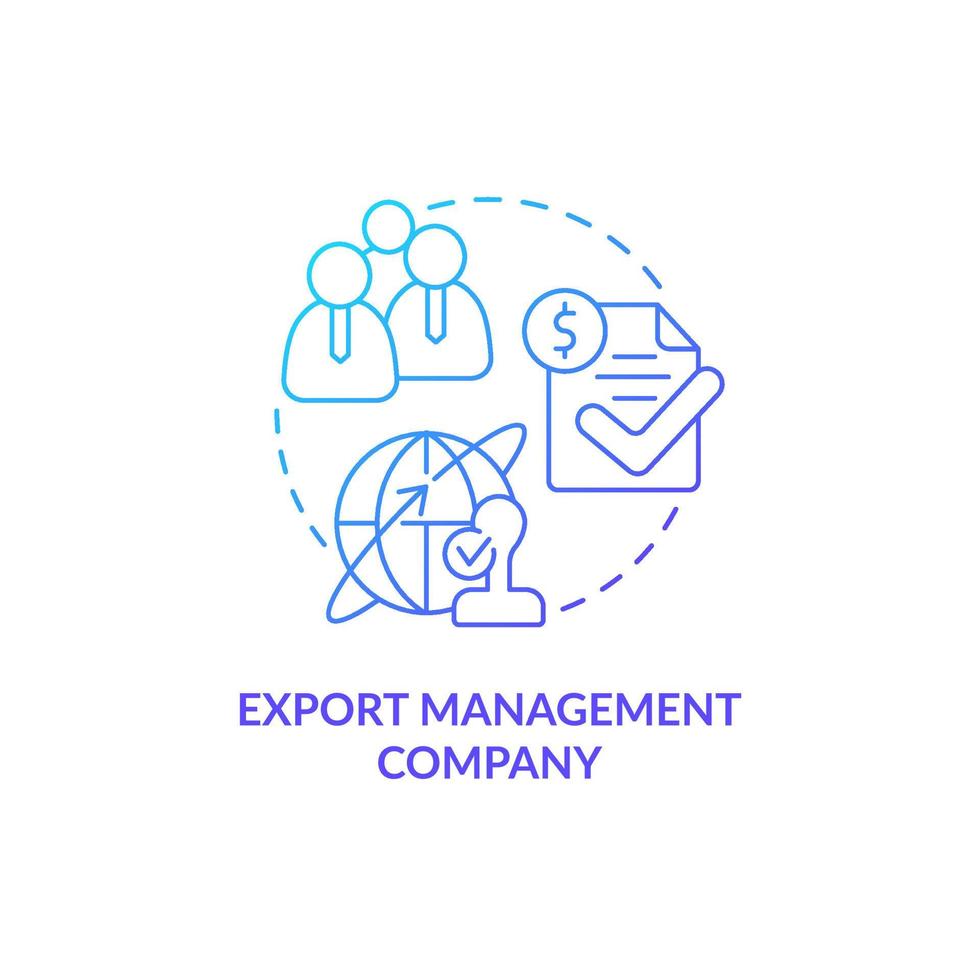 export management bedrijf blauw kleurverloop concept icoon. outsourcing bedrijf. soorten zakelijke abstracte idee dunne lijn illustratie. geïsoleerde overzichtstekening. vector