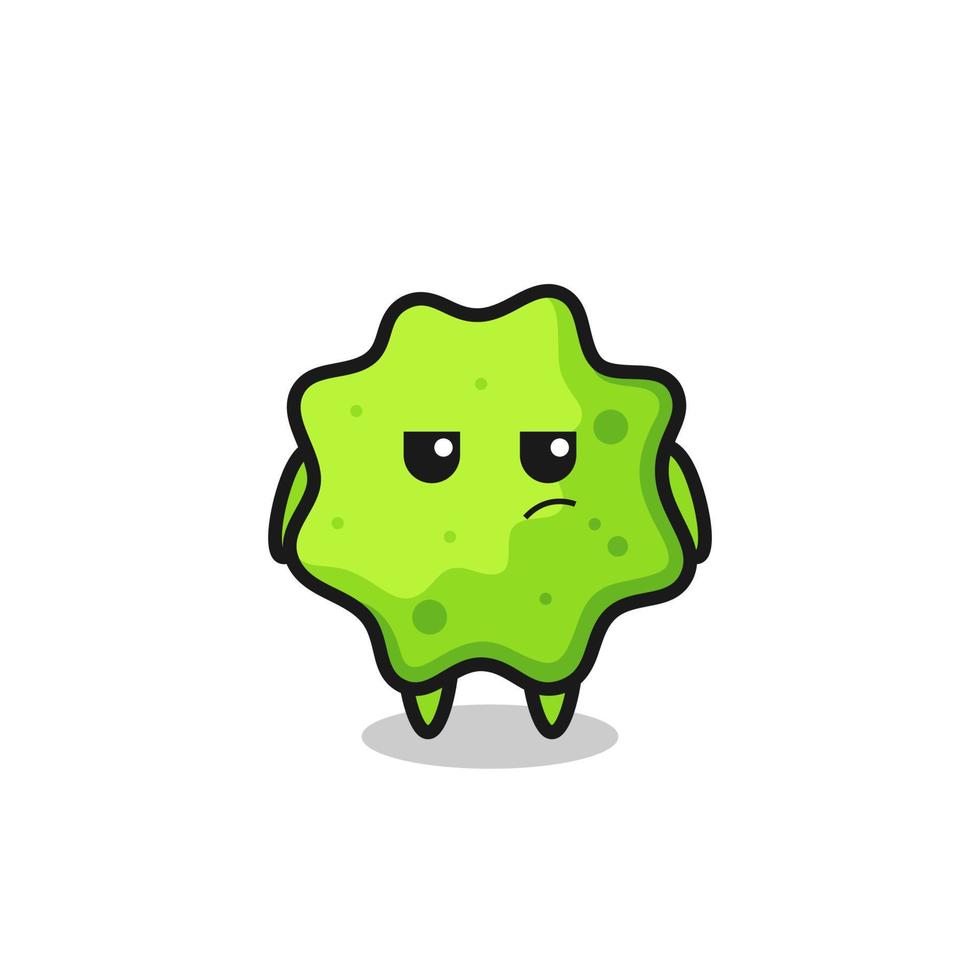 schattig splat-personage met verdachte uitdrukking vector