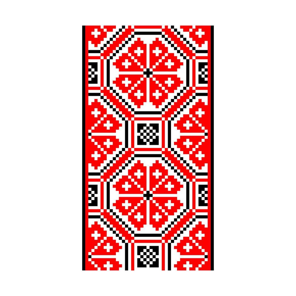 pixelpatroon vyshyvanka traditioneel etnisch Oekraïens naadloos patroon Slavisch ornament vector