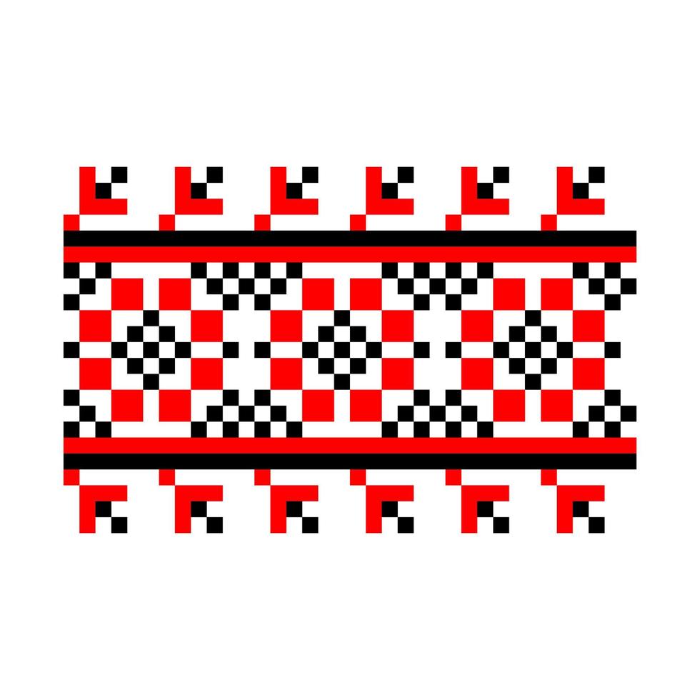 pixelpatroon vyshyvanka traditioneel etnisch Oekraïens naadloos patroon Slavisch ornament vector