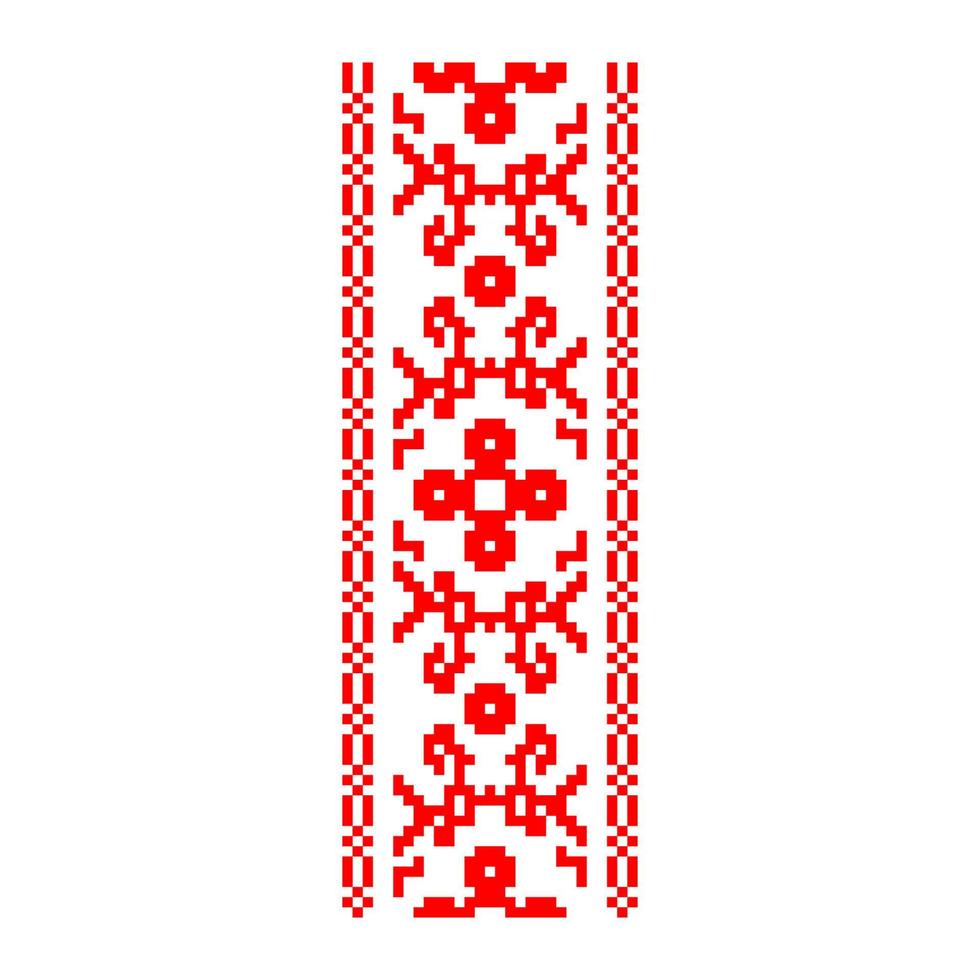 pixelpatroon vyshyvanka traditioneel etnisch Oekraïens naadloos patroon Slavisch ornament vector