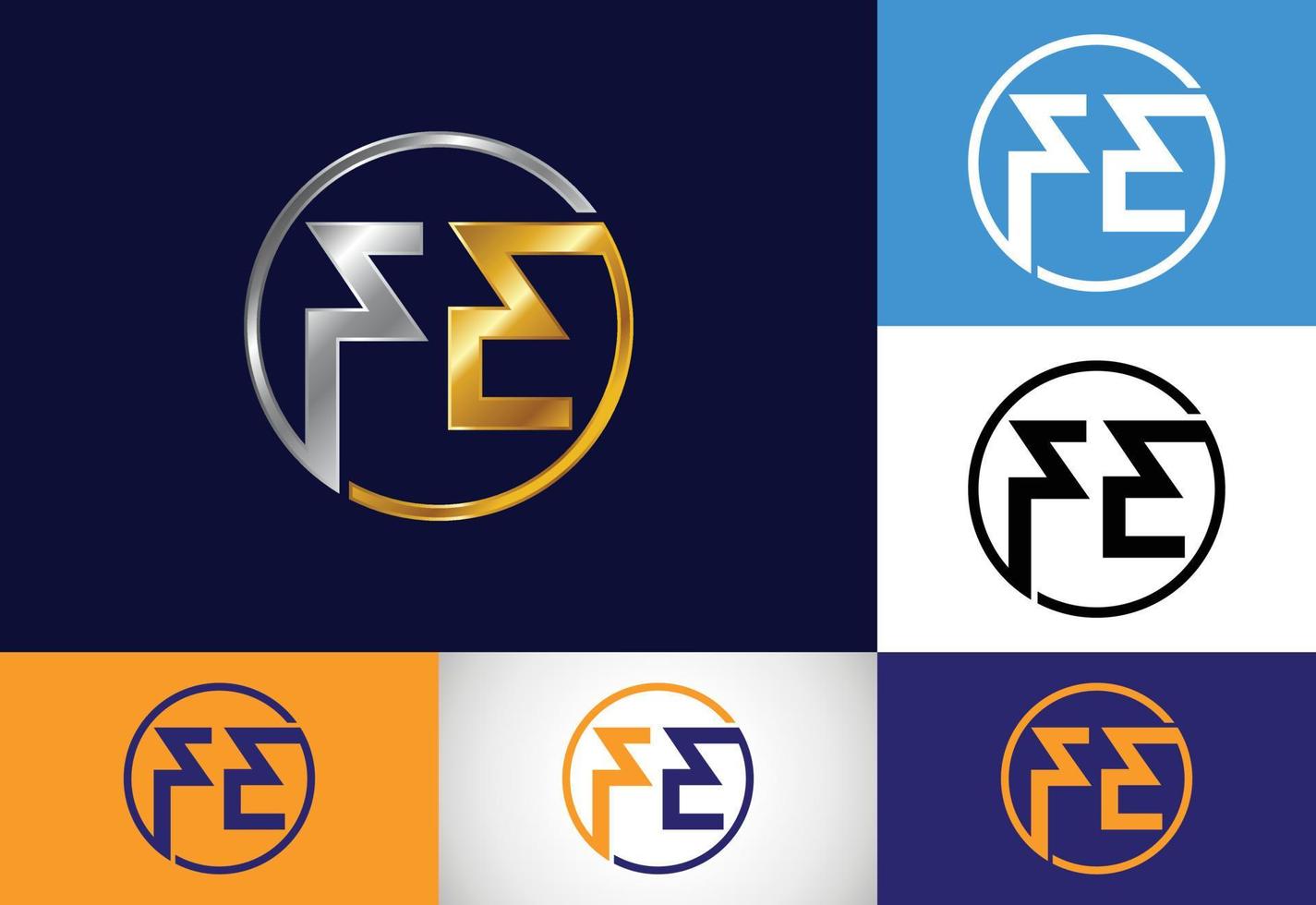 beginletter fe logo ontwerp vector. grafisch alfabetsymbool voor bedrijfsidentiteit vector