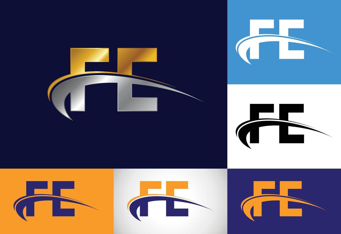 beginletter fe logo ontwerp vector. grafisch alfabetsymbool voor bedrijfsidentiteit vector