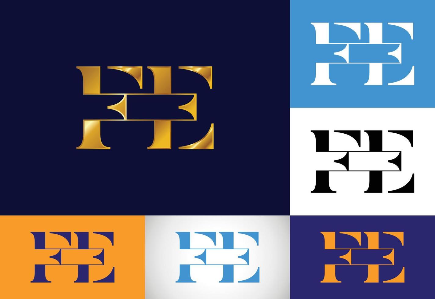 beginletter fe logo ontwerp vector. grafisch alfabetsymbool voor bedrijfsidentiteit vector
