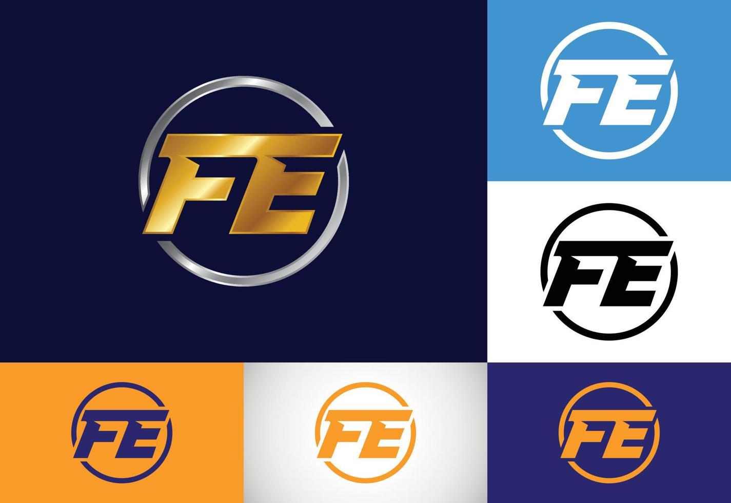 beginletter fe logo ontwerp vector. grafisch alfabetsymbool voor bedrijfsidentiteit vector