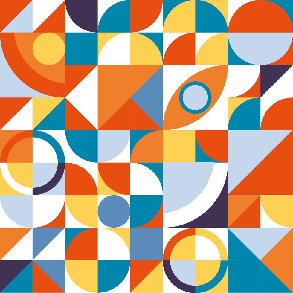abstracte kleurrijke Scandinavische bauhaus achtergrond. geometrisch vectorpatroon. vintage stijl 80s in vlakke stijl. vector
