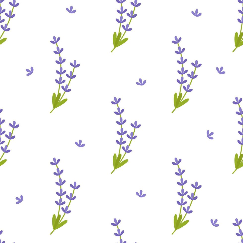 naadloos patroon van lavendeltakjes van lila kleur. mooie bloemen. vector achtergrond voor afdrukken op papier, verpakking, textiel, stof, kleding. voor designdecor.