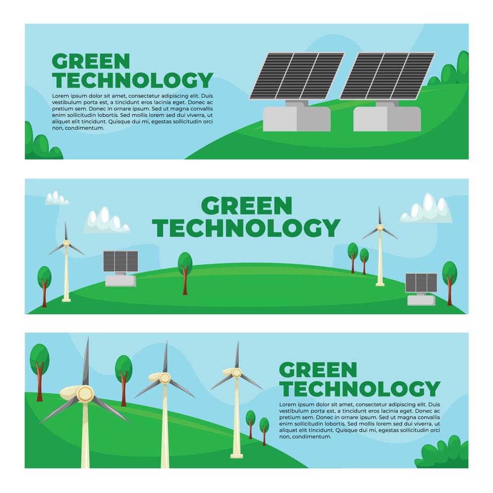 eco groene technologie banner collectie vector