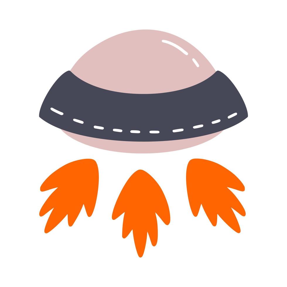 ufo of vliegende schotel. buitenaards ruimteschip. vectorillustratie in cartoon-stijl. sticker voor kind. vector