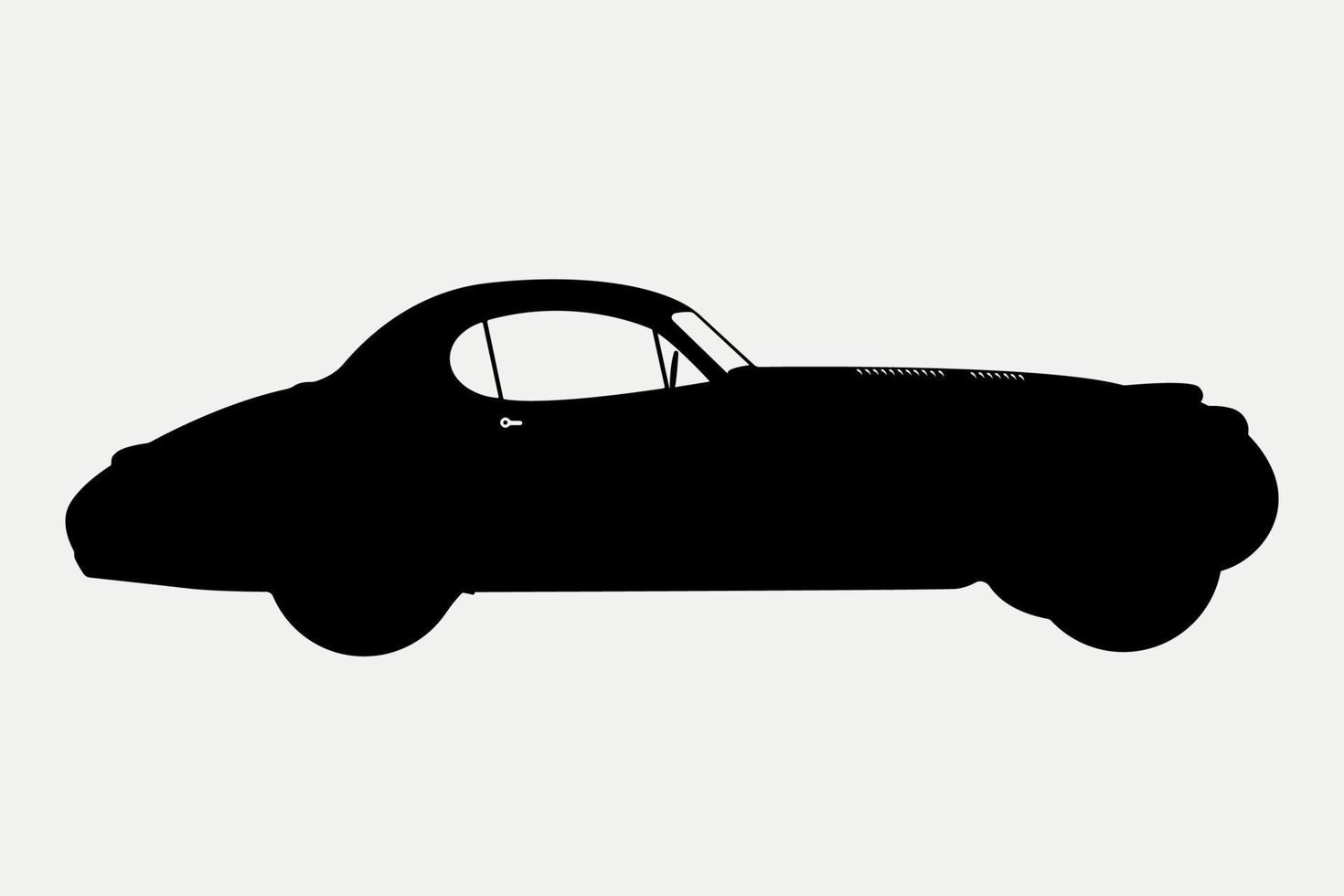 voertuig vintage sport auto silhouet illustratie. vector