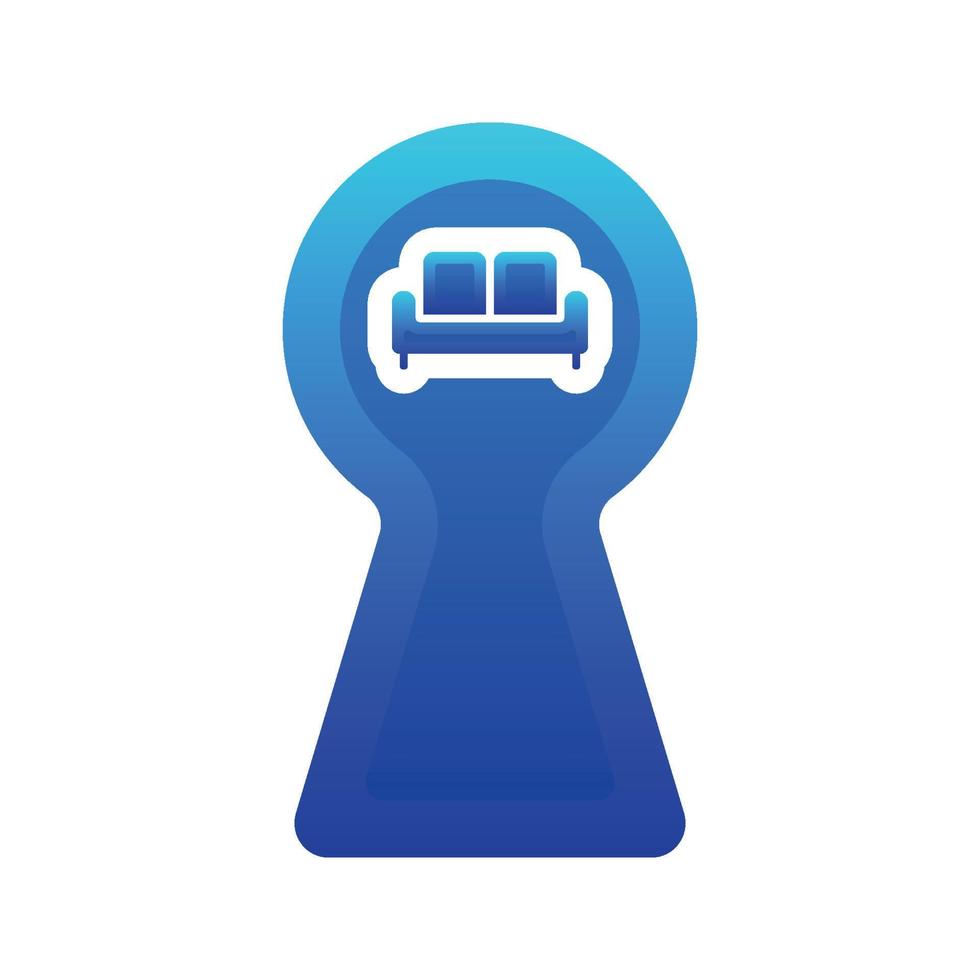 bank sleutelgat logo verloop ontwerp sjabloon pictogram vector