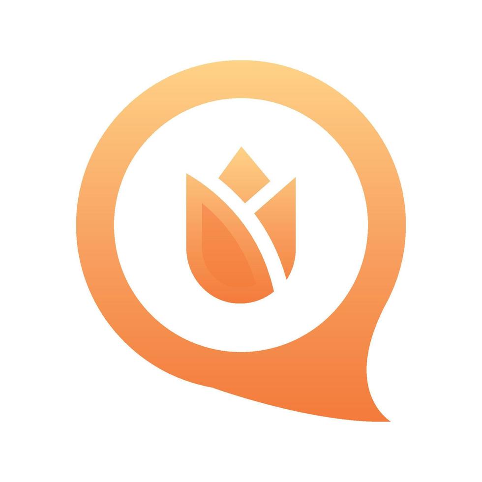 bloem chat verloop logo ontwerp sjabloon pictogram vector