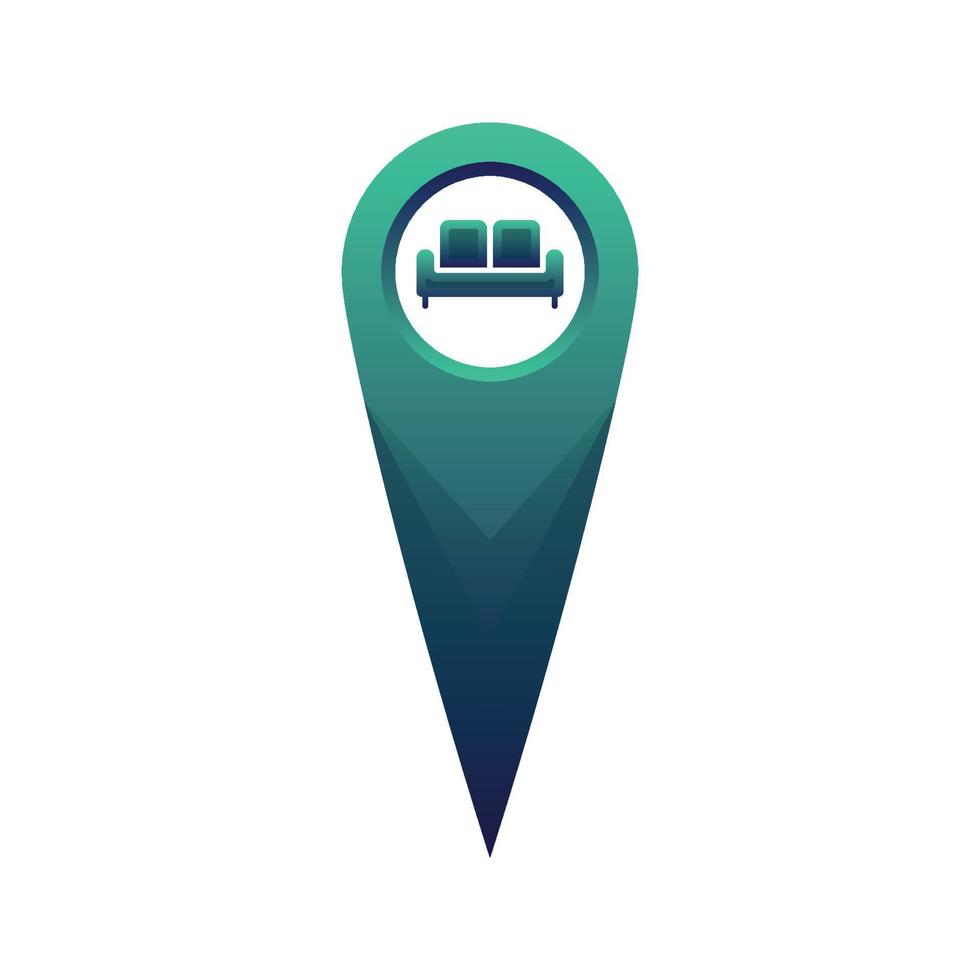 bank locatie logo verloop ontwerp sjabloon pictogram vector