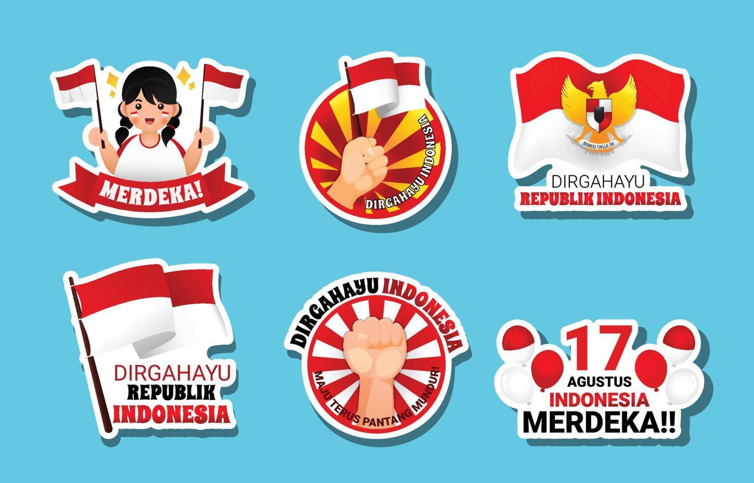 Indonesische onafhankelijkheidsdag vier sticker vector