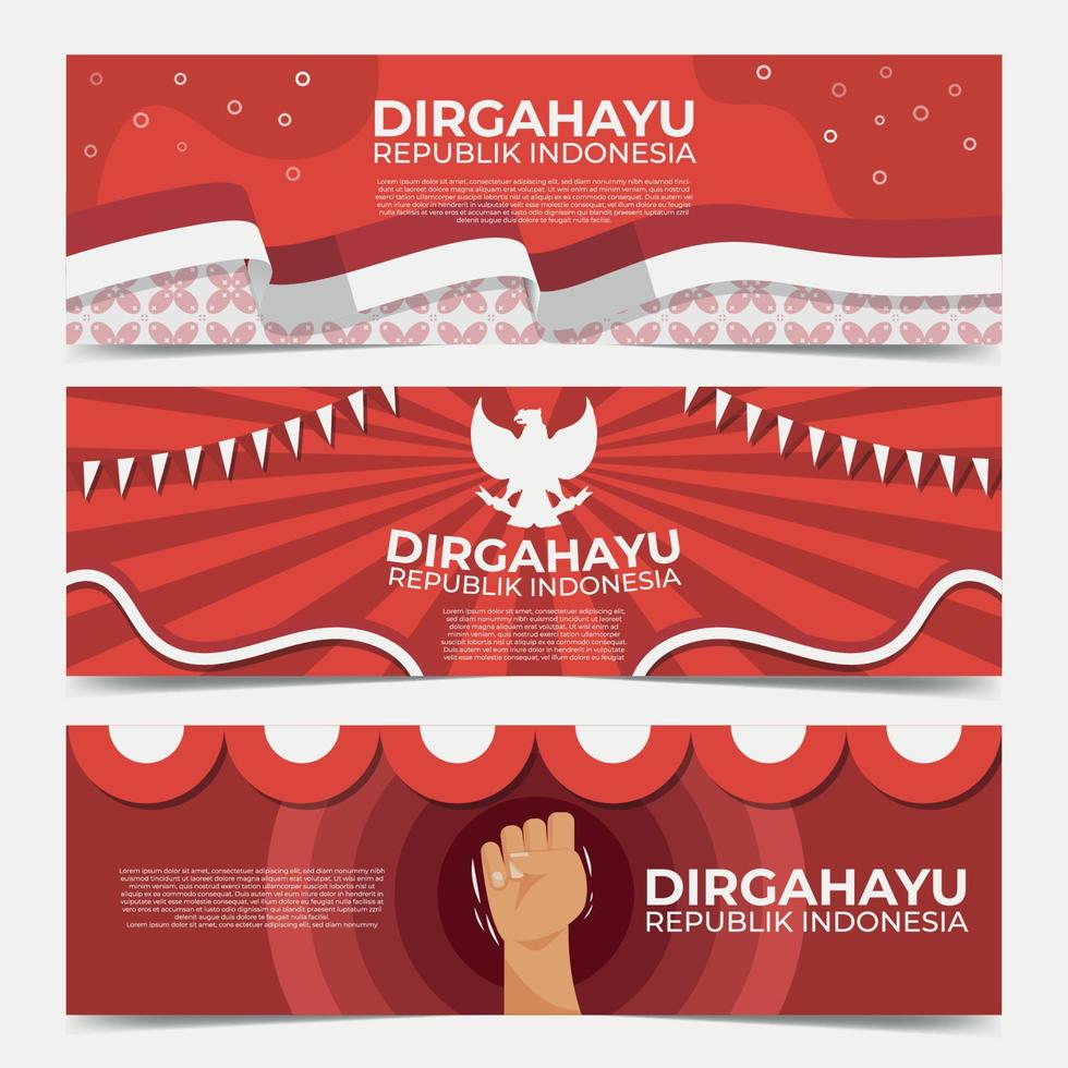 banner van de onafhankelijkheidsdag van Indonesië vector