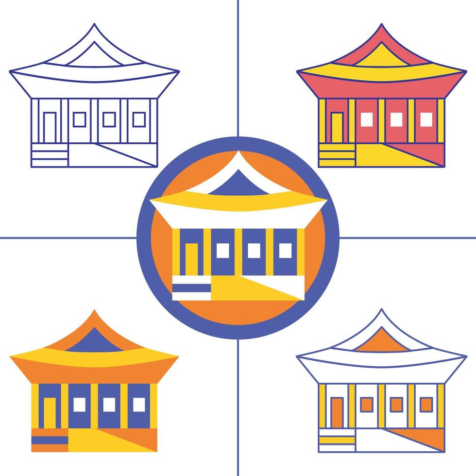 jogyesa-tempel in platte ontwerpstijl vector