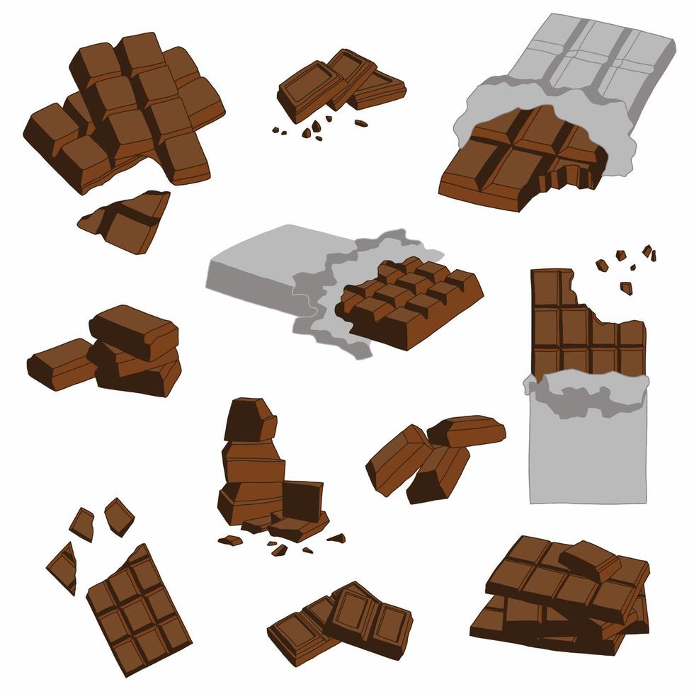 doodling uit de vrije hand schets tekening van een chocoladereep. vector