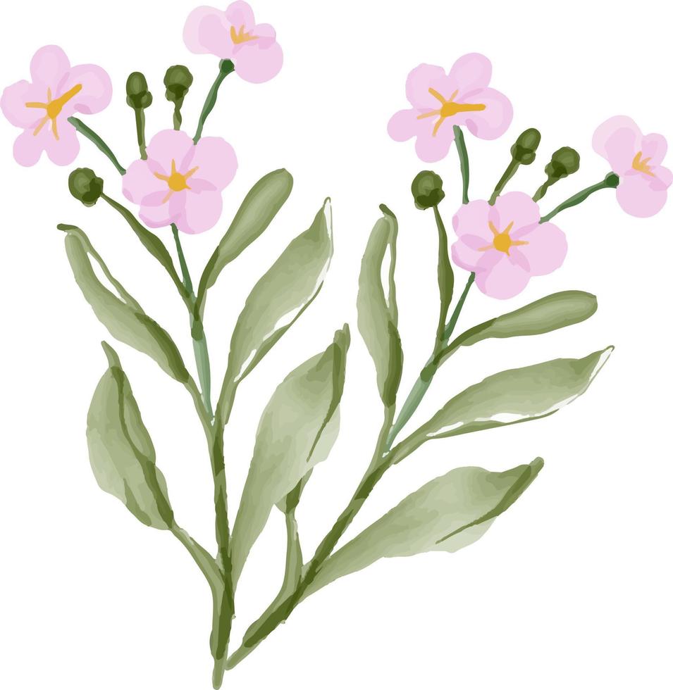 aquarel bladeren met bloemen. vector