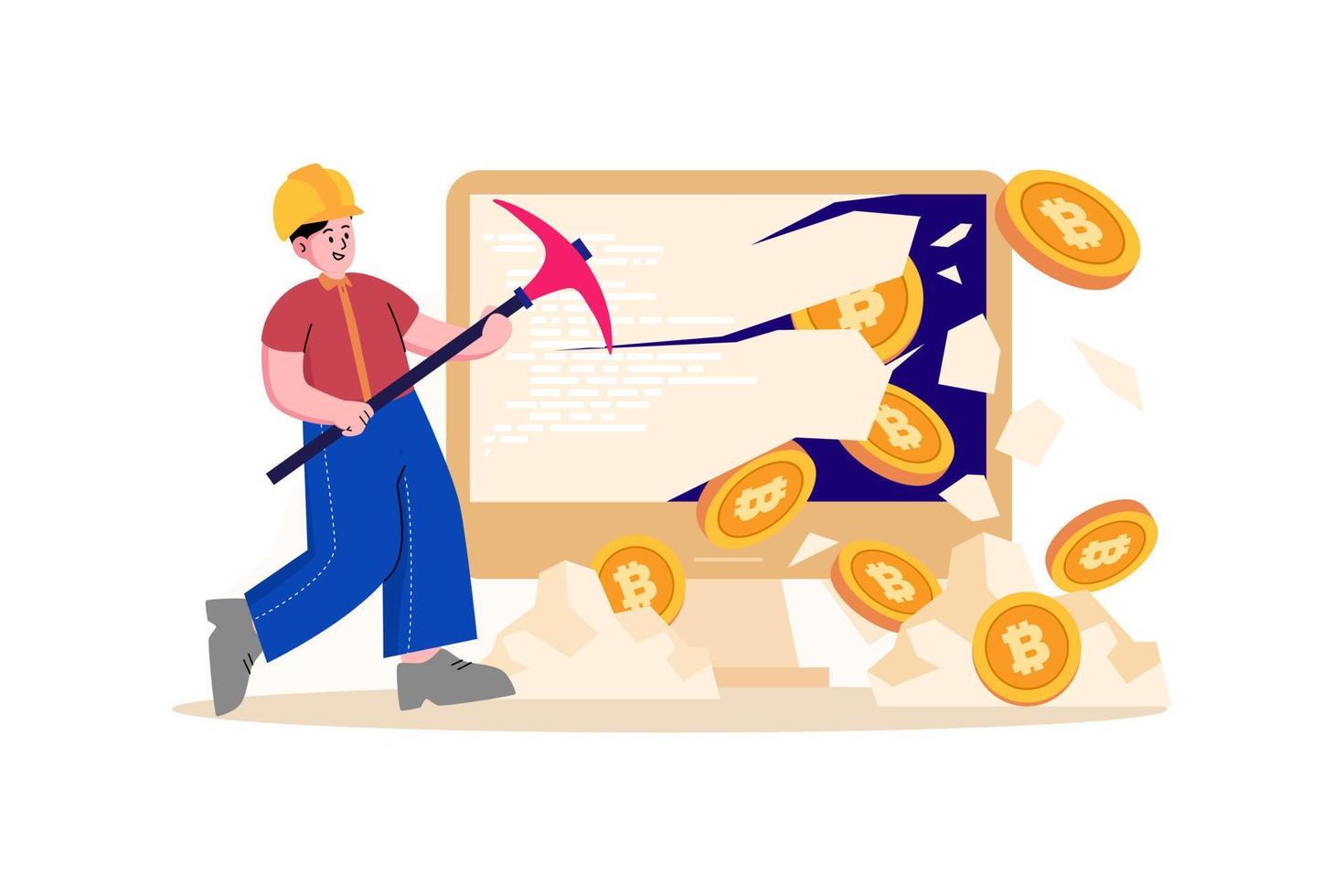 cryptocurrency illustratie concept. vlakke afbeelding geïsoleerd op een witte achtergrond vector