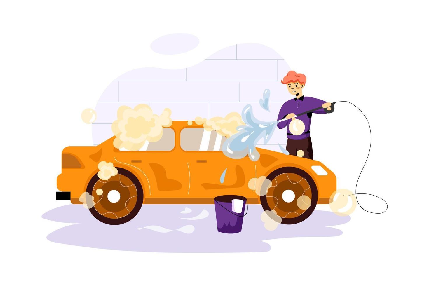 self service carwash vector