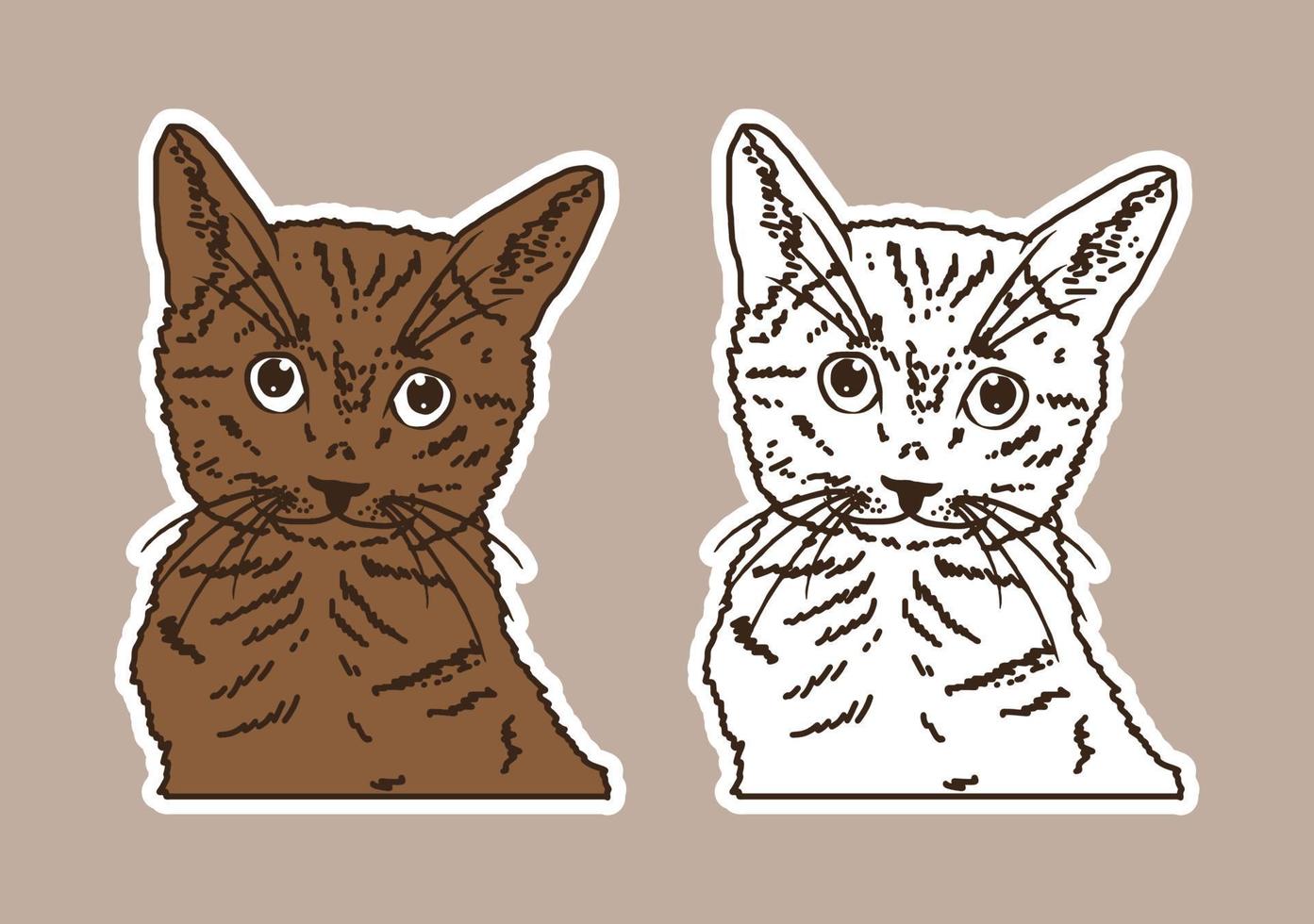 schattige kat met doodle-stijl vector