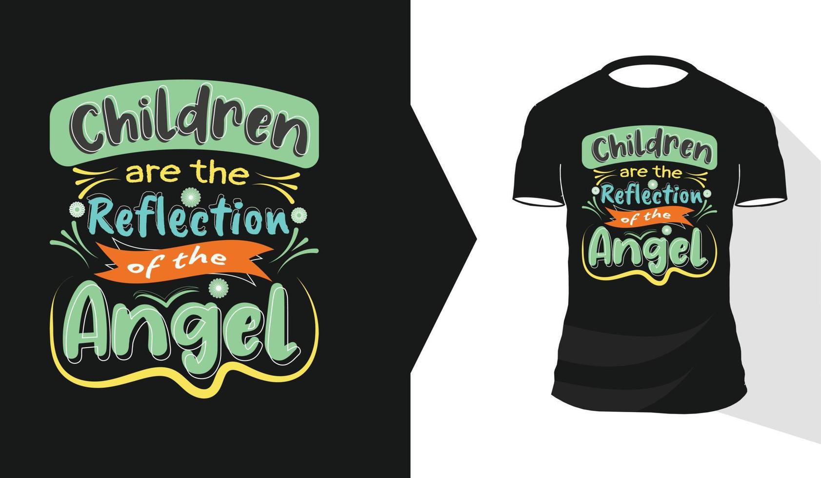 kinderen dag offerte typografie belettering kalligrafie t-shirt ontwerpsjabloon premium vector