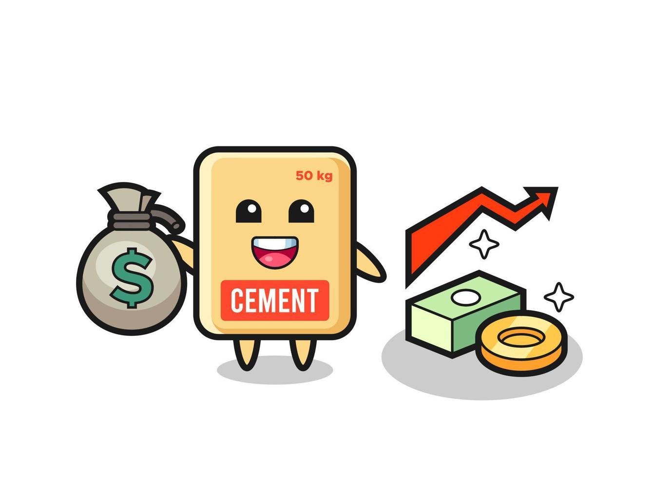 cement zak illustratie cartoon bedrijf geld zak vector