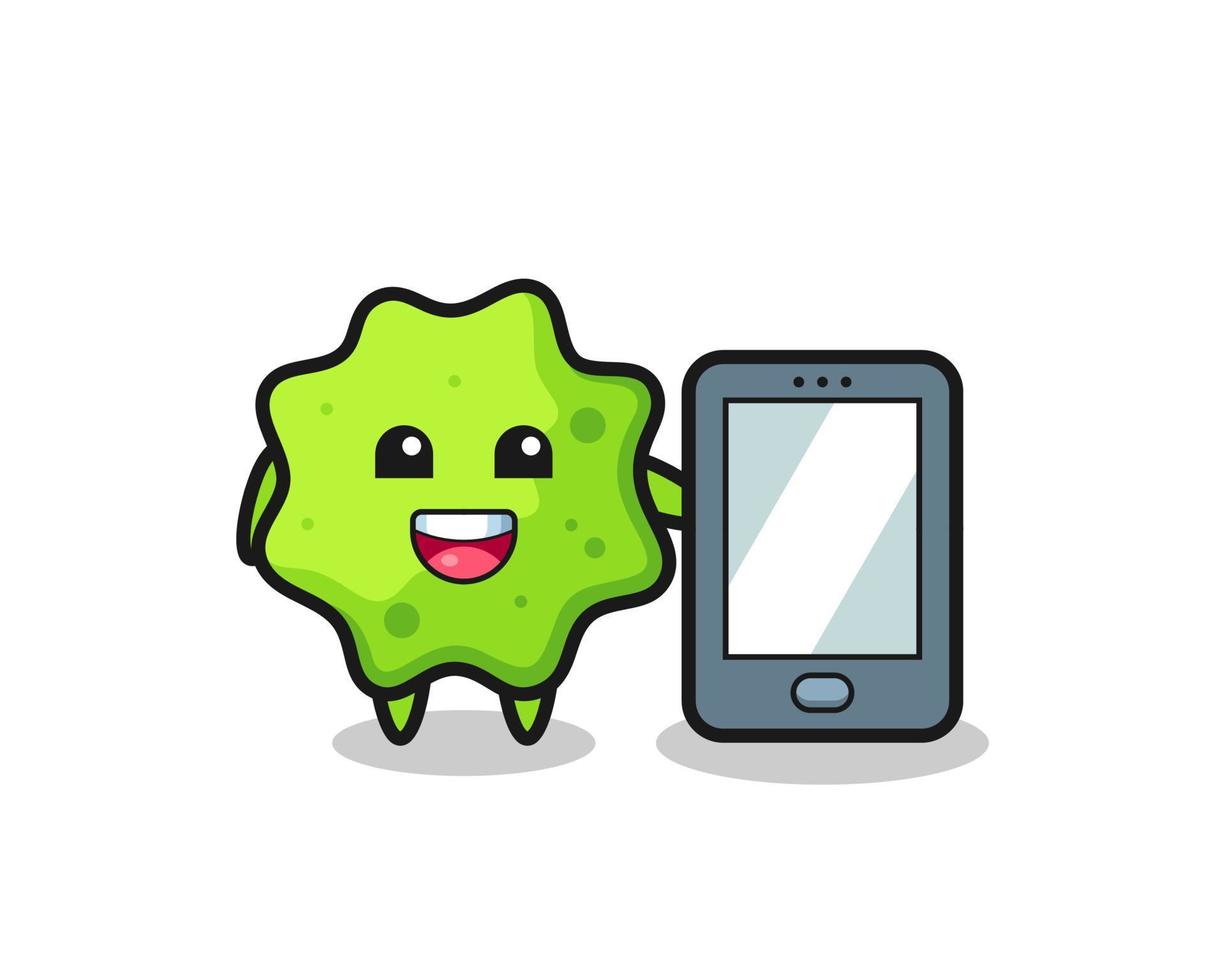 splat illustratie cartoon met een smartphone vector