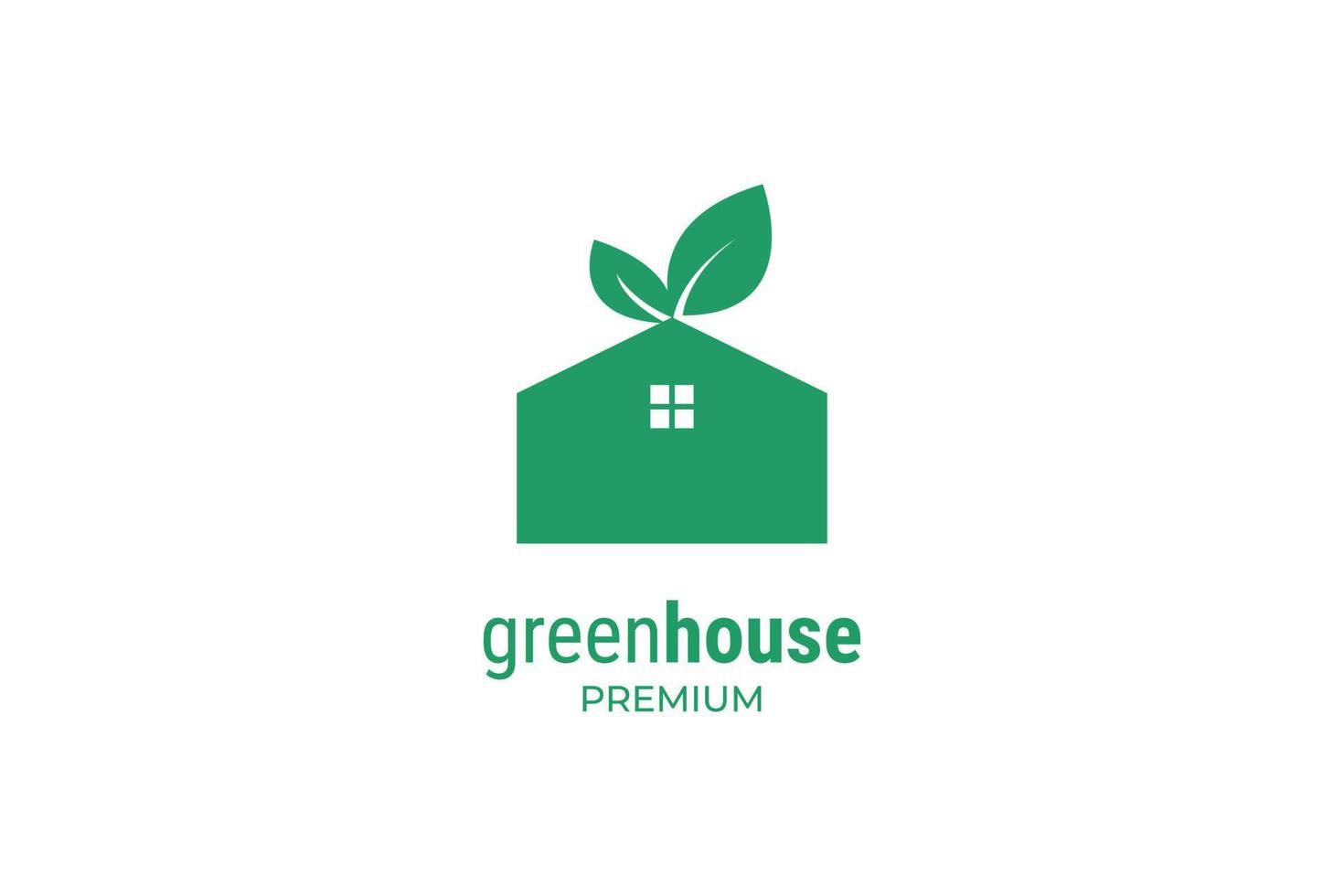 platte groene huis logo vector ontwerpsjabloon