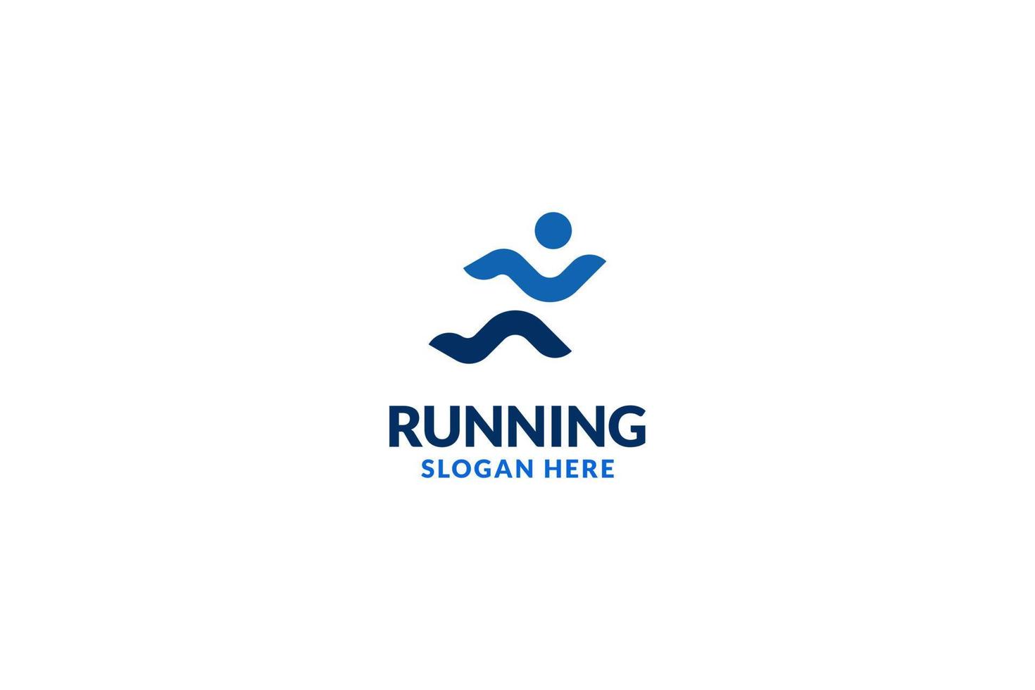 platte runner atleet pictogram logo ontwerp vector sjabloon illustratie