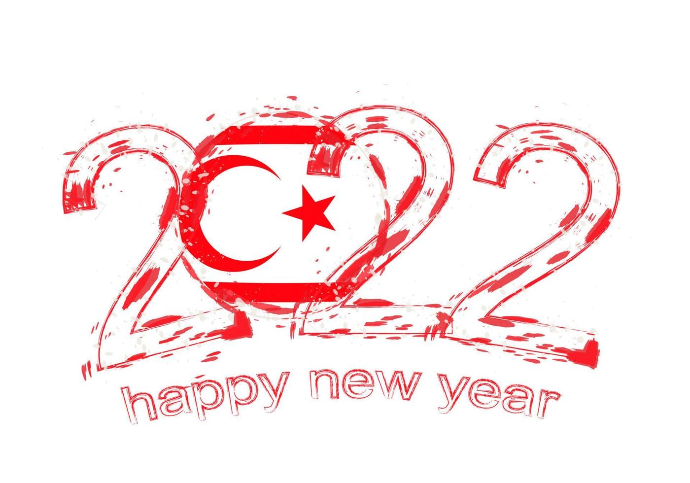 gelukkig nieuw 2022 jaar met vlag van noordelijk cyprus. vector