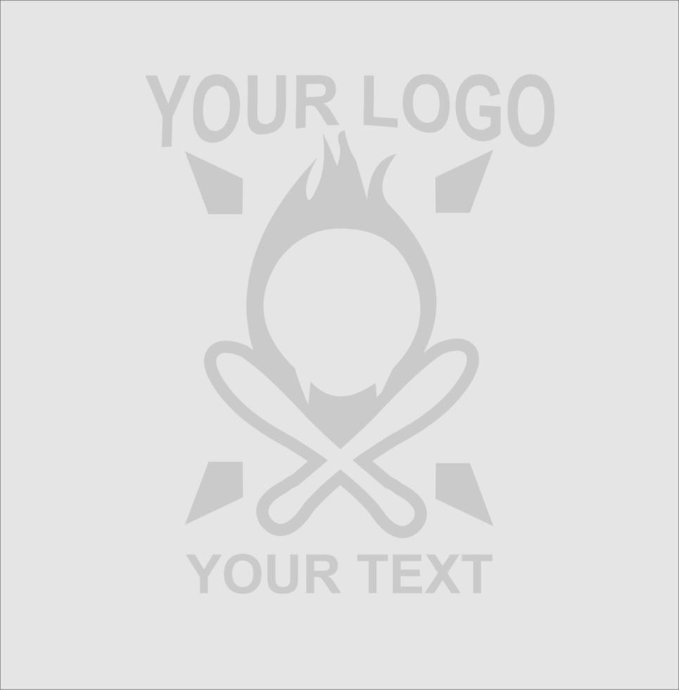 logo naam pictogramsjabloon met een cirkel en een vuur erop vector