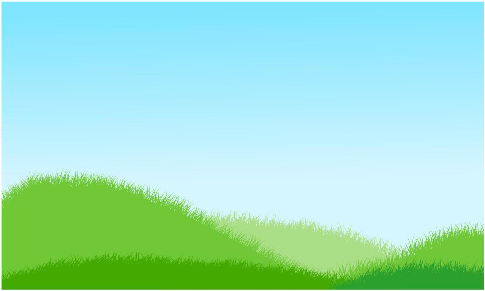 met gras begroeide heuvels silhouet vector