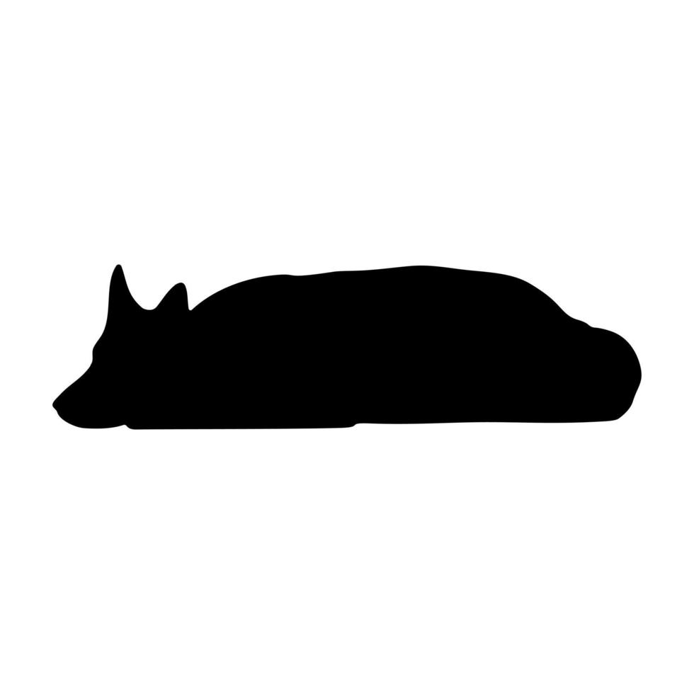 zwart silhouet van een hond op een witte achtergrond. vector afbeelding.
