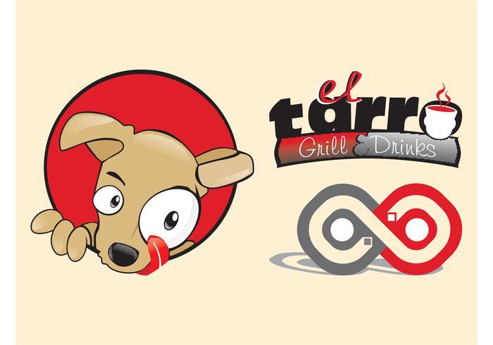 Restaurant Logo Met Hond vector