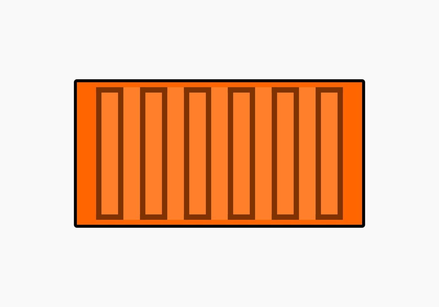 oranje vrachtcontainer. gebruik voor verzending import en export. vector illustratie plat ontwerp goed voor element ontwerp ppt, pictogram, symbool.
