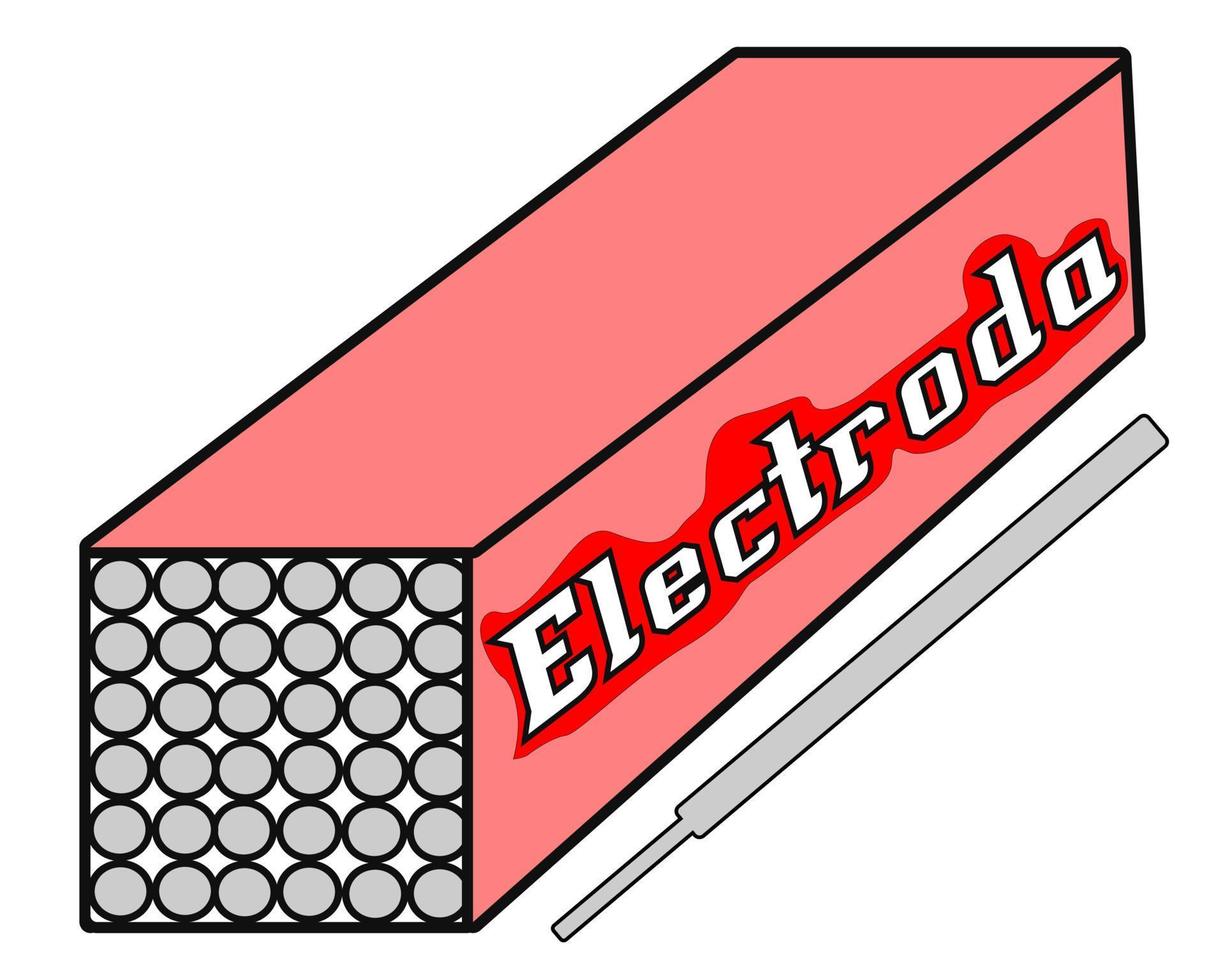 doos met elektrode-apparatuur voor smaw-lasmachine vectorillustratie goed voor elementontwerp vlakke stijl vector
