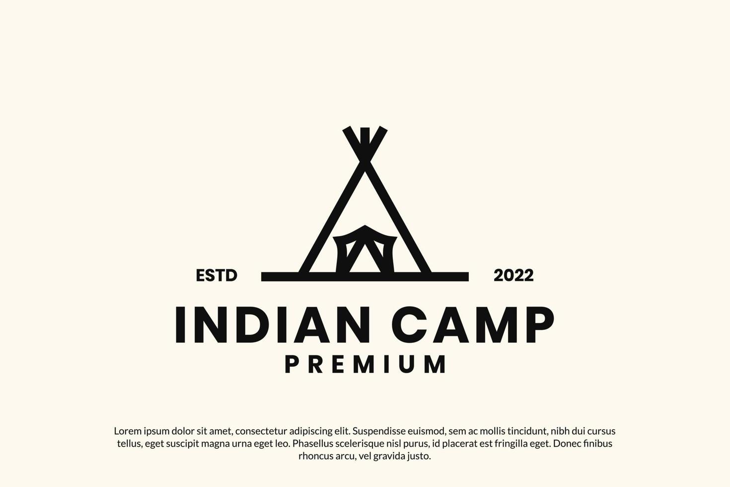 platte kamp Indiase logo ontwerp vector sjabloon