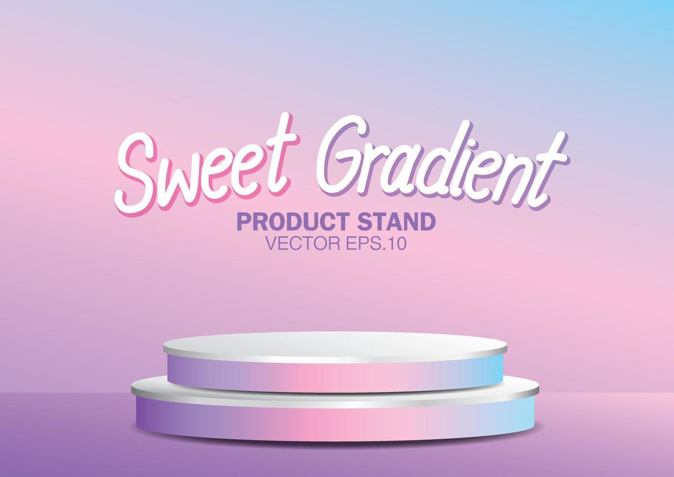 zoete pastel gradiënt podium 3d illustratie vector voor mode of cosmetisch product.