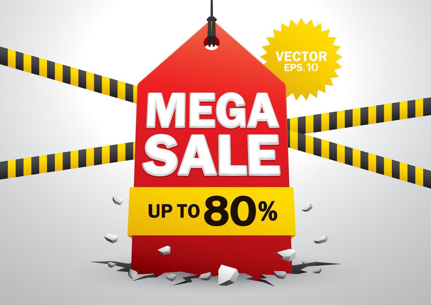 mega sale tag crash op de herfstvector. vector