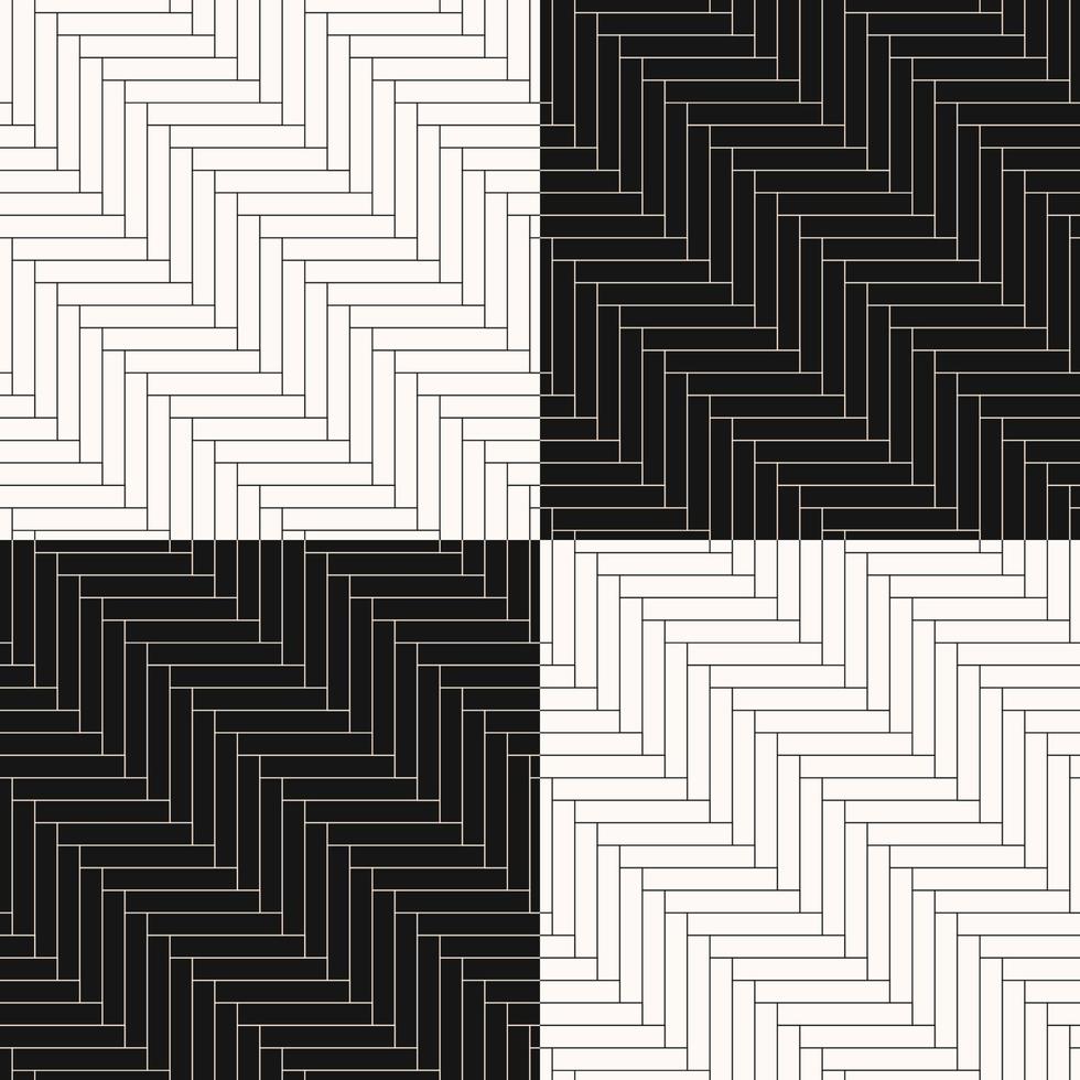 naadloos visgraat vloerpatroon. zwart-wit parket textuur tegels. vectorillustratie. vector