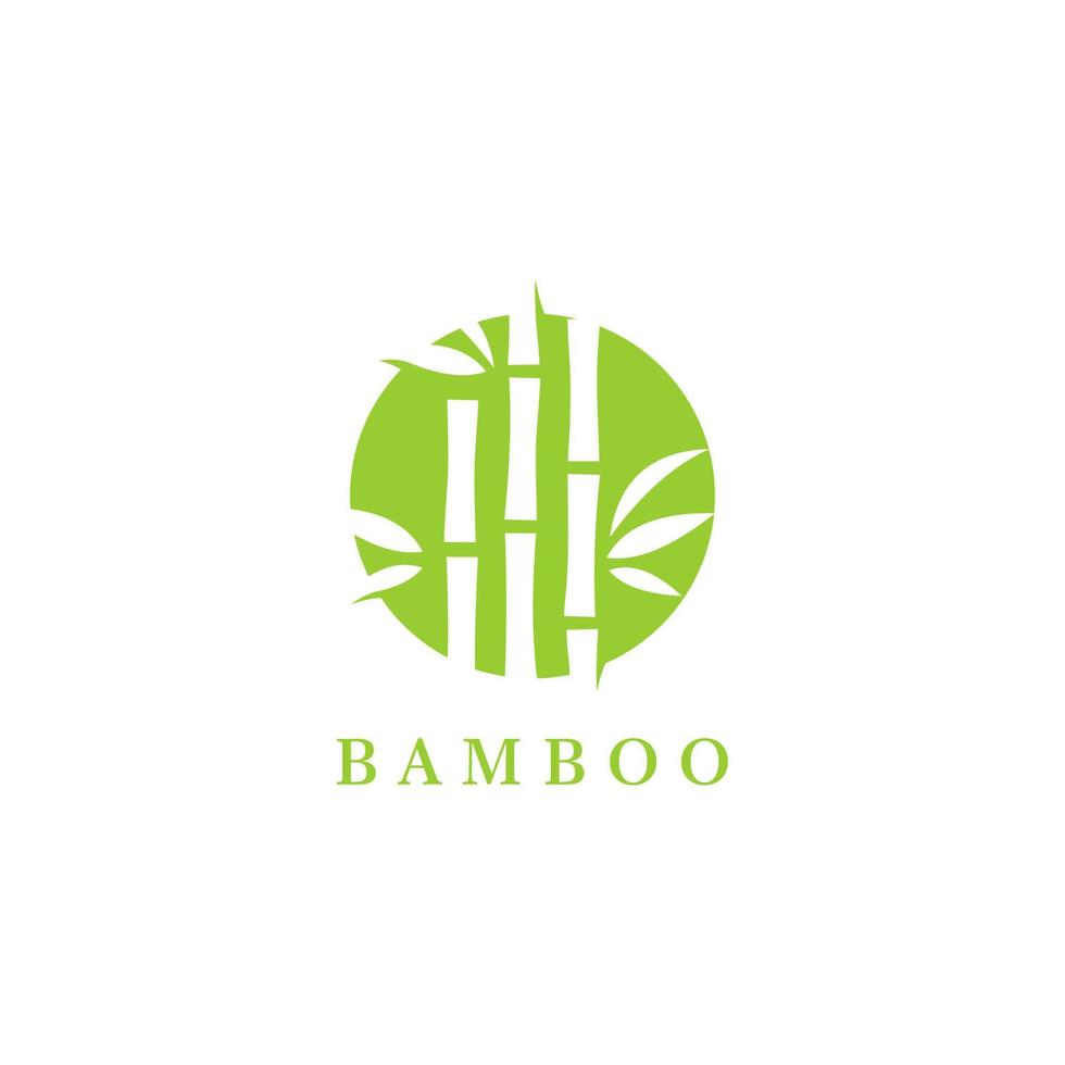 vector logo, label of embleem met aquarel hand getekende groene bamboe plant. concept voor spa- en schoonheidssalon, aziatische massage, cosmetisch pakket, meubelmateriaal