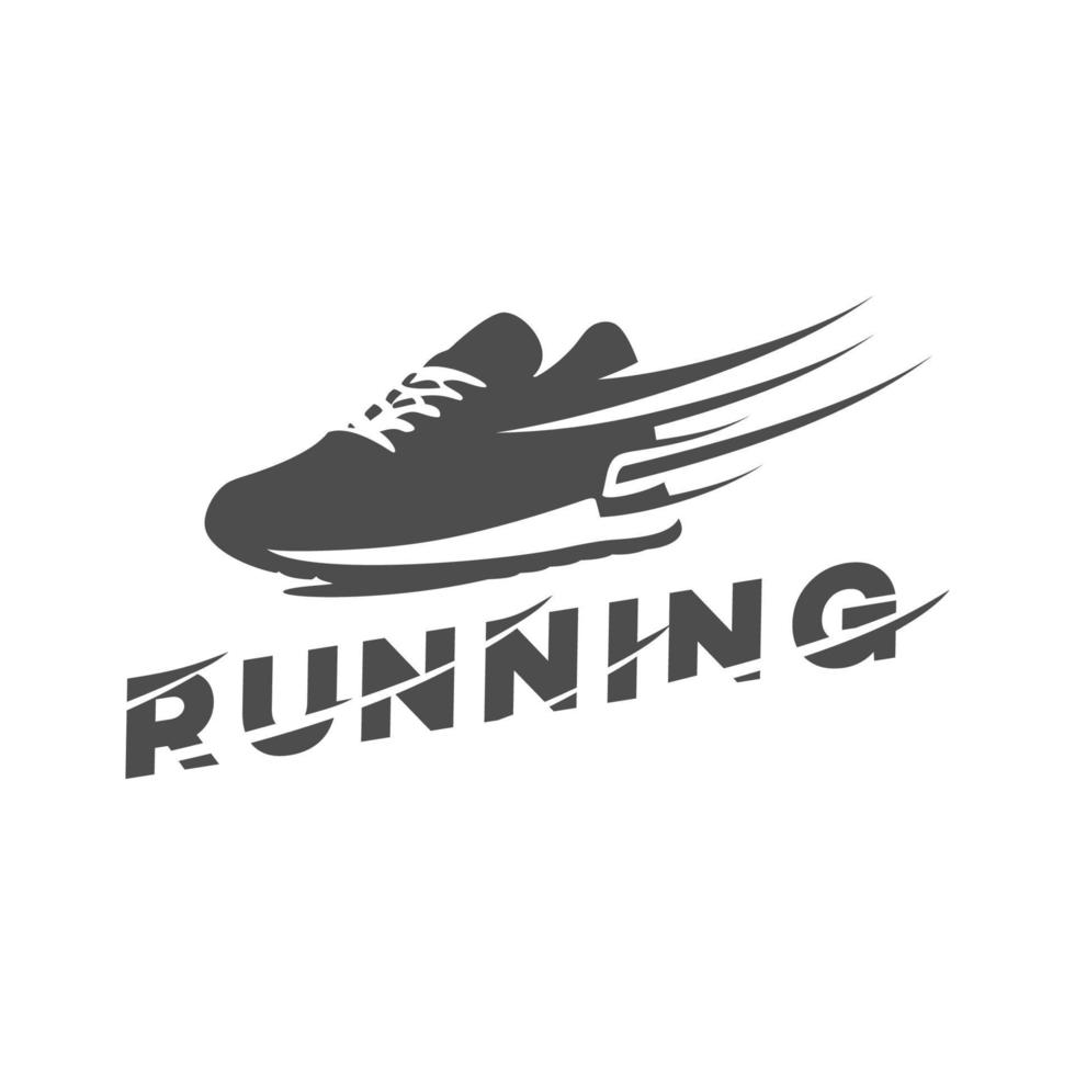 logo schoenen rennen sjabloon vectorillustratie vector