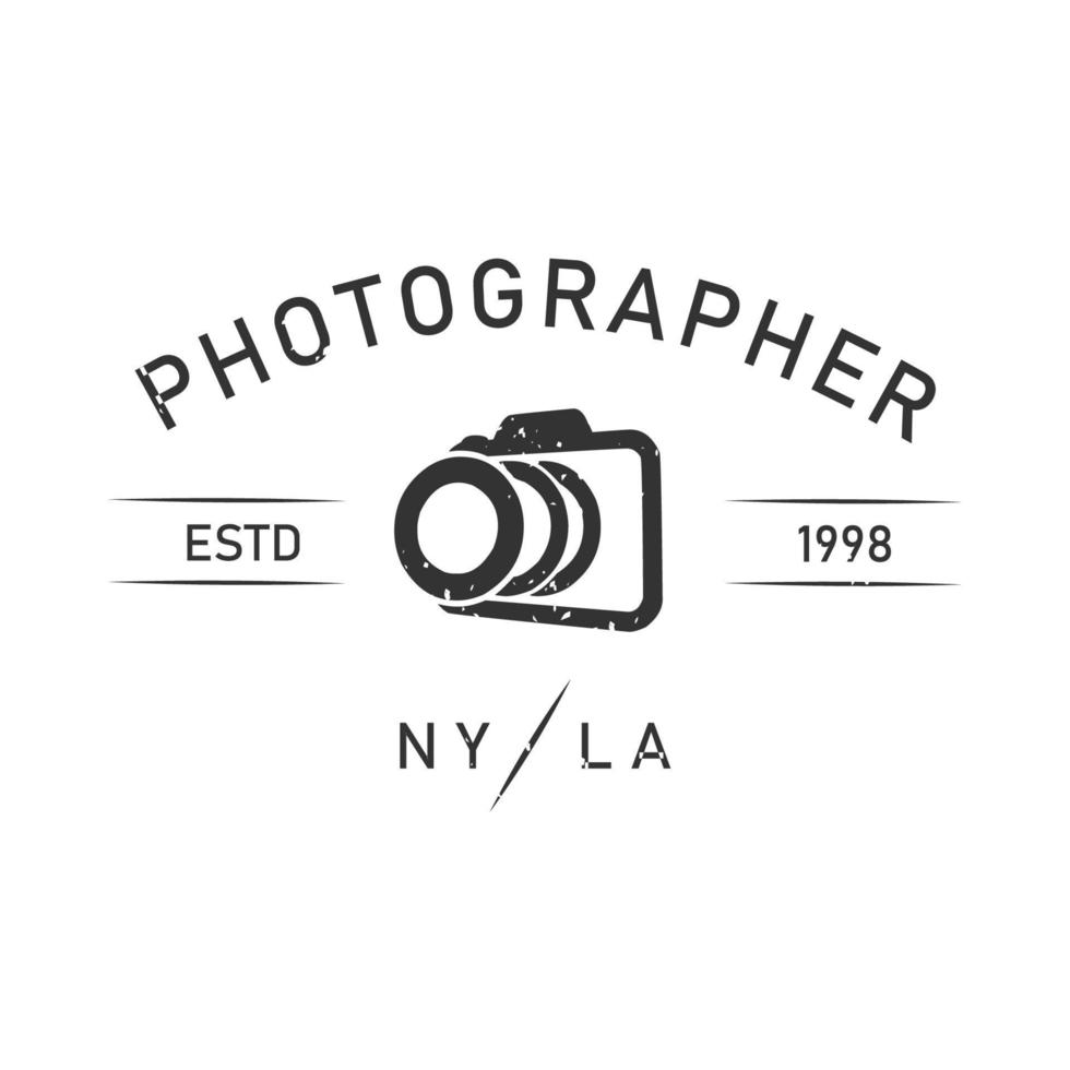 eenvoudige camera fotografie logo ontwerp vector. vintage-stijl vector