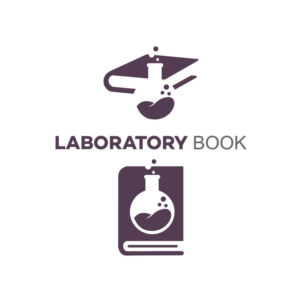 buis laboratorium boek onderzoek scheikunde wetenschap school onderwijs logo vector
