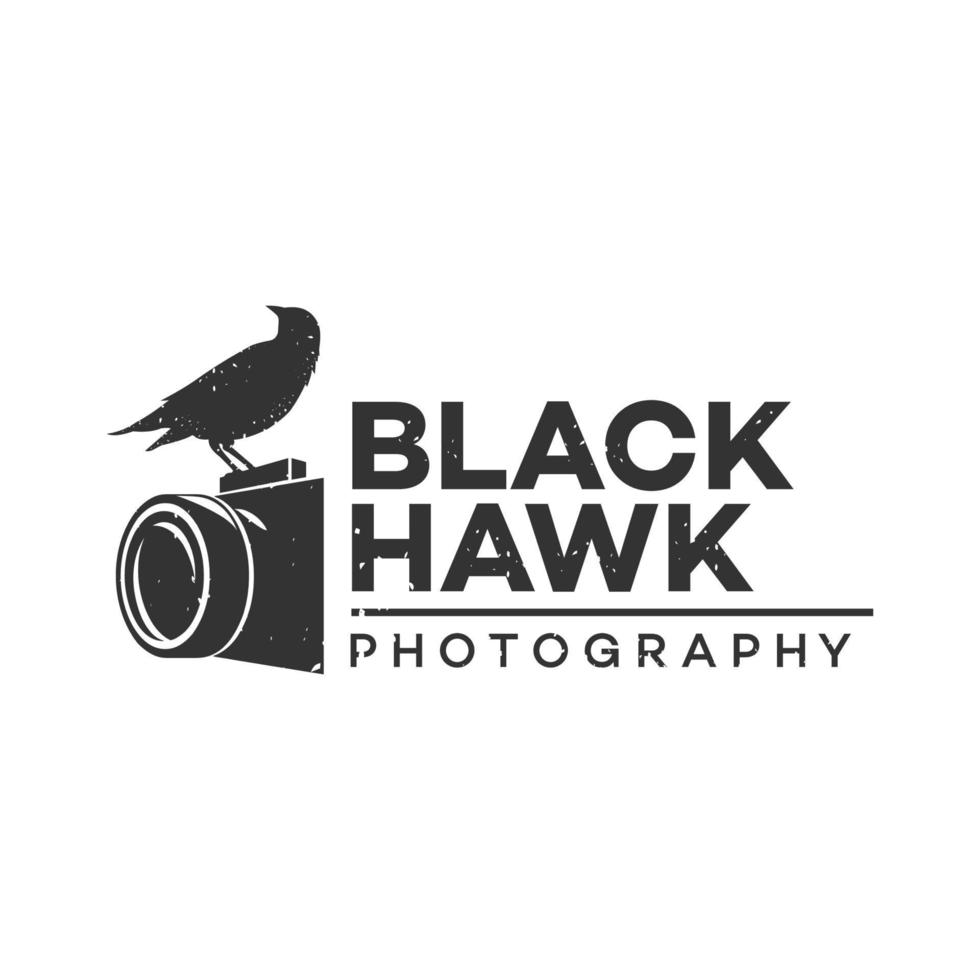 illustratie adelaar vogel met camera logo ontwerp sjabloon fotografie vector