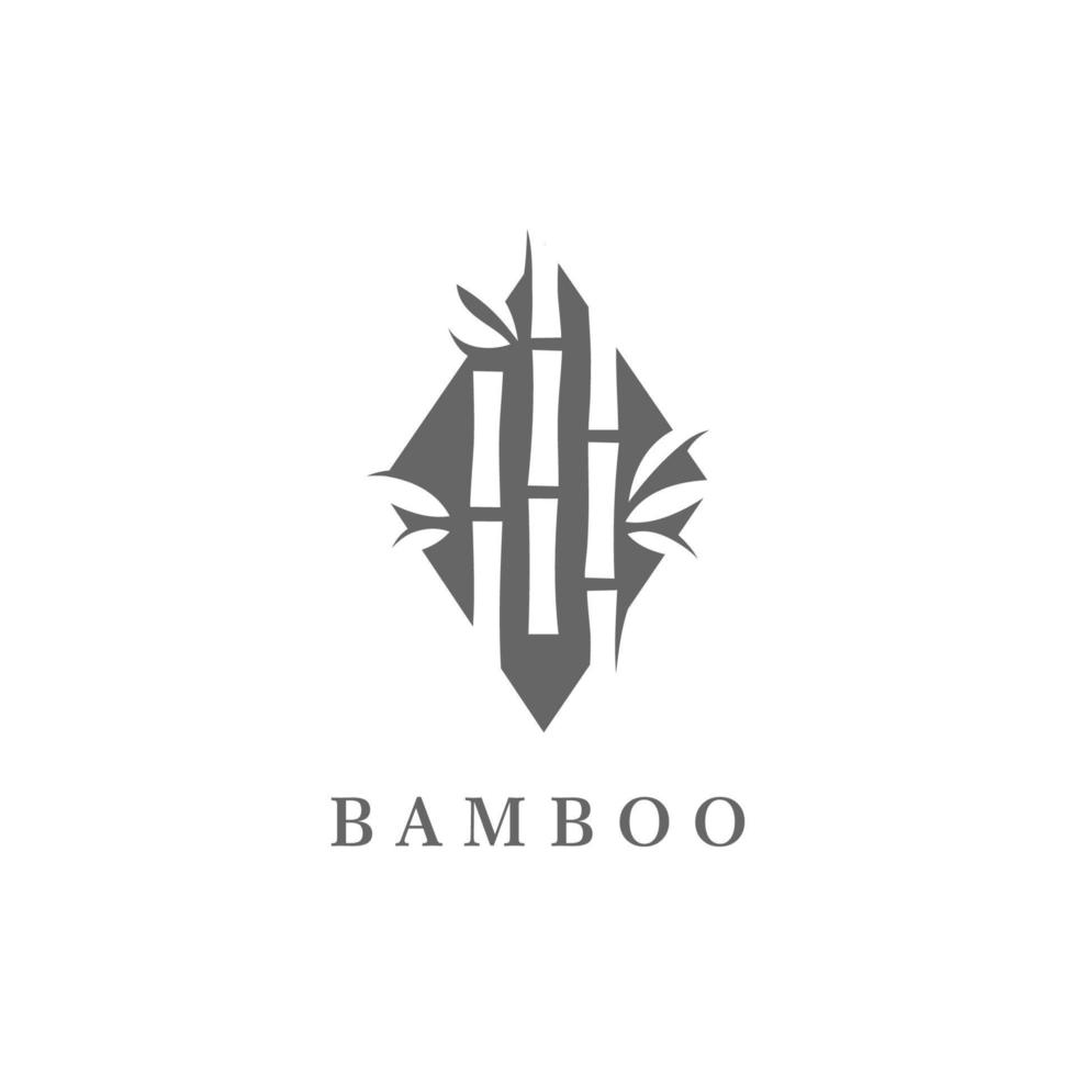vector logo, label of embleem met aquarel hand getekende groene bamboe plant. concept voor spa- en schoonheidssalon, aziatische massage, cosmetisch pakket, meubelmateriaal